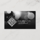 QR-code moderne zwarte profielkaart Visitekaartje (Voorkant)