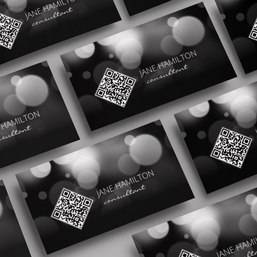 QR-code moderne zwarte profielkaart Visitekaartje