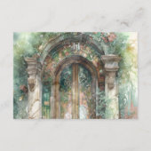 QR Code Monogram Aardgroen Tijdloos RSVP Online Informatiekaartje (Achterkant)