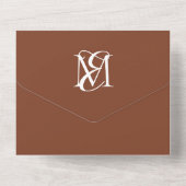 QR Code Monogram Elegant Herfst Trouwen All In One Uitnodiging (Achterkant)