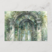 QR-code Monogram Groene Tijdloze Kleuren RSVP Onli Informatiekaartje (Achterkant)