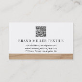 QR Code Monogram Houten Patroon Visitekaartje (Achterkant)