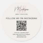 QR-code Monogram Logo Bakkerij Sticker (Voorkant)