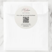 QR-code Monogram Logo Bakkerij Sticker (Tas)