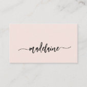 QR Code Monogram Zwart Roze Elegant Visitekaartje (Voorkant)