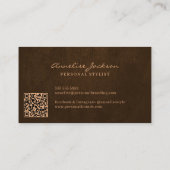 QR-code, monogrammen, uniek modern Visitekaartje (Achterkant)