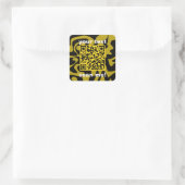 QR Code Mosterd Goud Geel Zwart Helder Modern Vierkante Sticker (Tas)