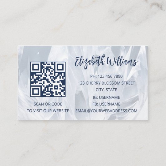 QR Code Mountain Crystal Gem Stone Visitekaartje (Achterkant)