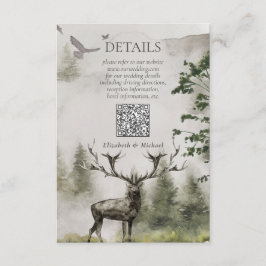 QR Code Mountain Forest rustieke bruiloft details Informatiekaartje