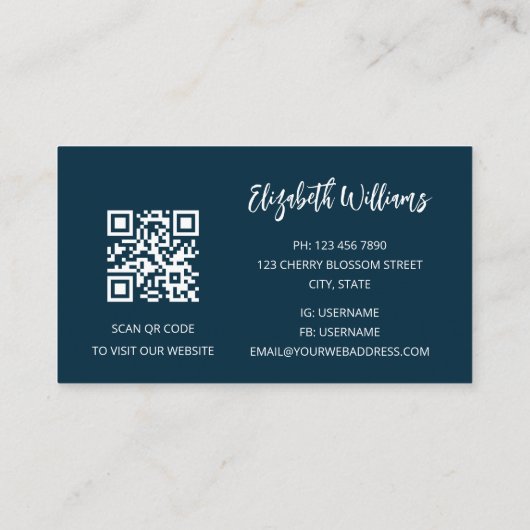 QR-code mousserende diamanten Vormt artiest Visitekaartje (Achterkant)