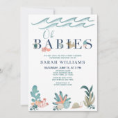 QR Code Multiples Onder het Zee Oh Babies Shower Kaart (Voorkant)