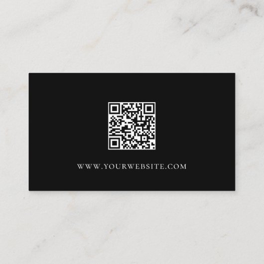 QR-code Musical Black White Guitar Lessons Visitekaartje (Achterkant)