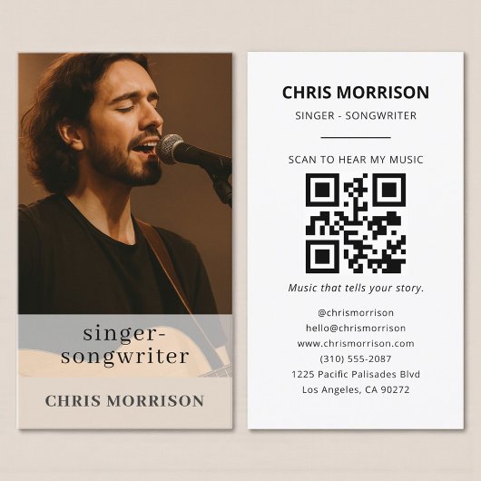 QR Code Muziek Artiest Visitekaartje
