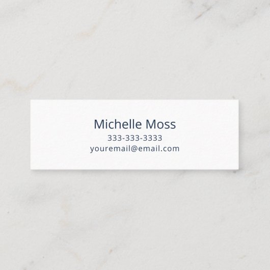 QR-code Muziek minimalistisch violinisblauw Mini Visitekaartje (Achterkant)