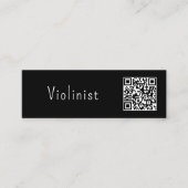 QR-code Muziek minimalistisch Violinist Black Whit Mini Visitekaartje (Voorkant)