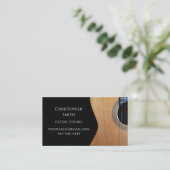 QR code Muzieklessen Gitaar Zwart Wit Visitekaartje (Staand voorkant)