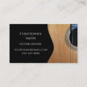 QR code Muzieklessen Gitaar Zwart Wit Visitekaartje (Voorkant)