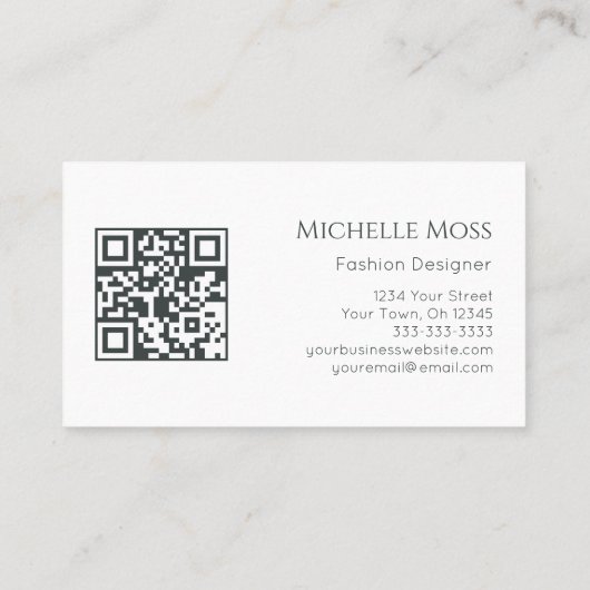QR code Naaien Buttonnen Professionele Wijzigingen Visitekaartje (Achterkant)