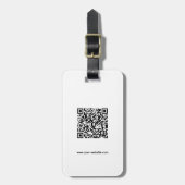 QR-code, naam en info, zwart en wit vs 3, elegant Bagagelabel (Voorkant verticaal)