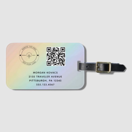 QR Code Naam & Logo & Bag Labels (Voorkant (horizontaal))