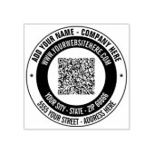 QR-code naam retouradres ronde rubberen stempel (Afrduk)