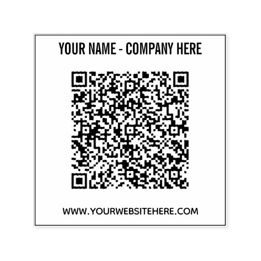 QR-code naam website gepersonaliseerde bedrijfsste Zelfinktende Stempel (Design)