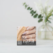 QR-code nagels foto-visitekaartjes Vierkante Visitekaartje (Staand voorkant)