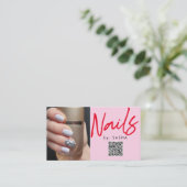 QR-code nagels foto-visitekaartjes Visitekaartje (Staand voorkant)