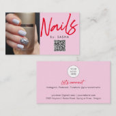 QR-code nagels foto-visitekaartjes Visitekaartje (Voorkant / Achterkant)