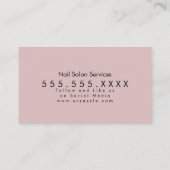 QR CODE Nagelsalon Blush Roze Glitter Druipend Visitekaartje (Achterkant)