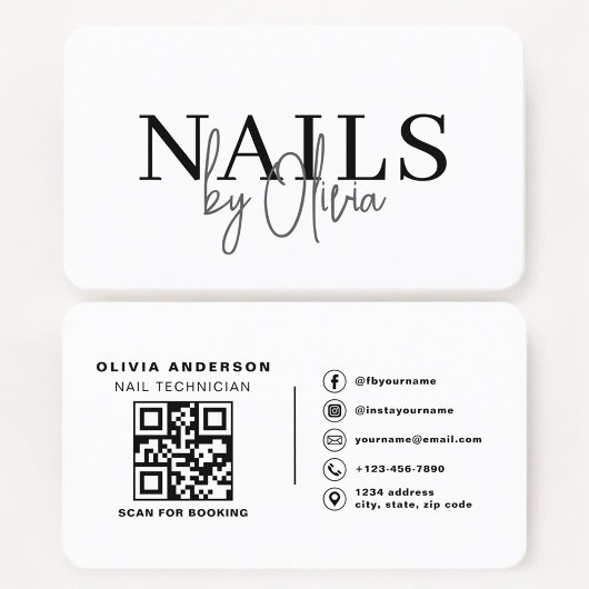 QR Code Nagelspecialist Artiest Modern Visitekaartje