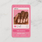 QR Code Nagelstylist Blush Roze Foto Visitekaartje (Achterkant)