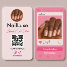 QR Code Nagelstylist Blush Roze Foto