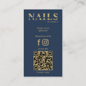 QR Code Nail Salon Nail Technician Branding Cool Visitekaartje (Achterkant)