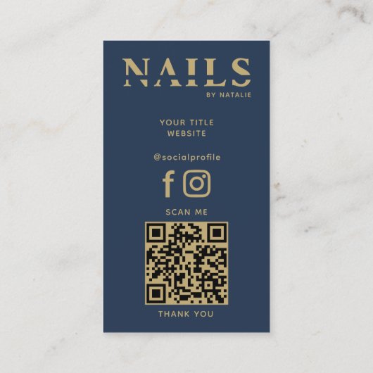 QR Code Nail Salon Nail Technician Branding Cool Visitekaartje (Achterkant)