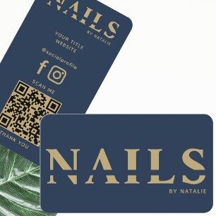 QR Code Nail Salon Nail Technician Branding Cool Visitekaartje