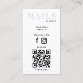 QR Code Nail Salon Nail Technician Branding Cool Visitekaartje (Achterkant)