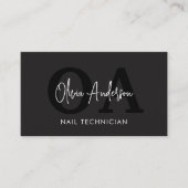 QR Code Nail Specialist Artiest Moderne Typografie Visitekaartje (Voorkant)