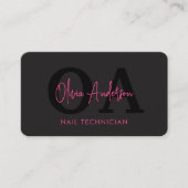 QR Code Nail Specialist Artiest Moderne Typografie Visitekaartje (Voorkant)