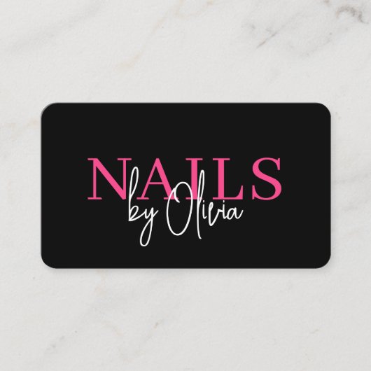 QR Code Nail Specialist Artiest Moderne Typografie Visitekaartje (Voorkant)