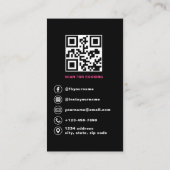 QR Code Nail Specialist Artiest Moderne Typografie Visitekaartje (Achterkant)