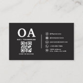 QR Code Nail Specialist Artiest Moderne Typografie Visitekaartje (Achterkant)