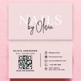 QR Code Nail Specialist Artiest Moderne Typografie Visitekaartje