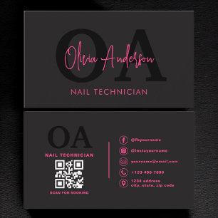 QR Code Nail Specialist Artiest Moderne Typografie Visitekaartje