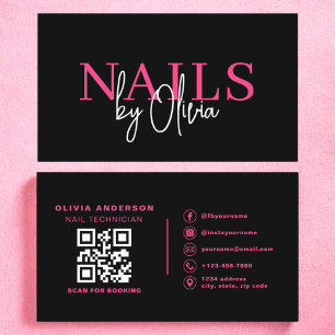 QR Code Nail Specialist Artiest Moderne Typografie Visitekaartje