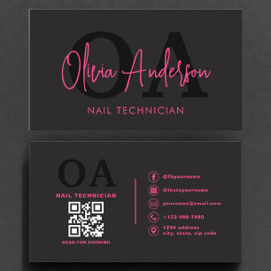 QR Code Nail Specialist Artiest Moderne Typografie Visitekaartje