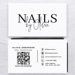 QR Code Nail Specialist Artiest Moderne Typografie Visitekaartje