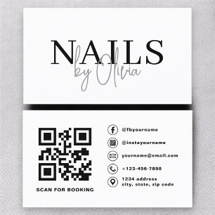 QR Code Nail Specialist Artiest Moderne Typografie Visitekaartje