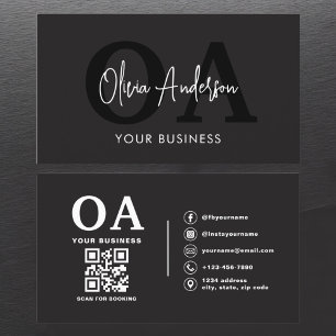QR Code Nail Specialist Artiest Moderne Typografie Visitekaartje