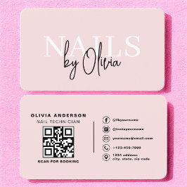 QR Code Nail Specialist Artiest Moderne Typografie Visitekaartje